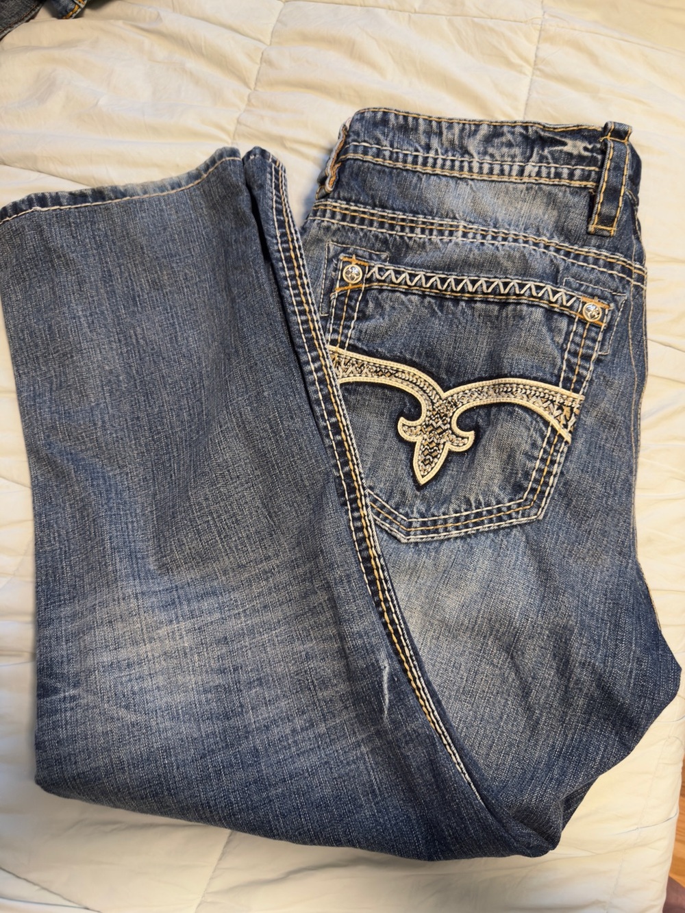 Rock Revival Men's McCoy Straight Cut Jeans with Embroidered Back Pockets